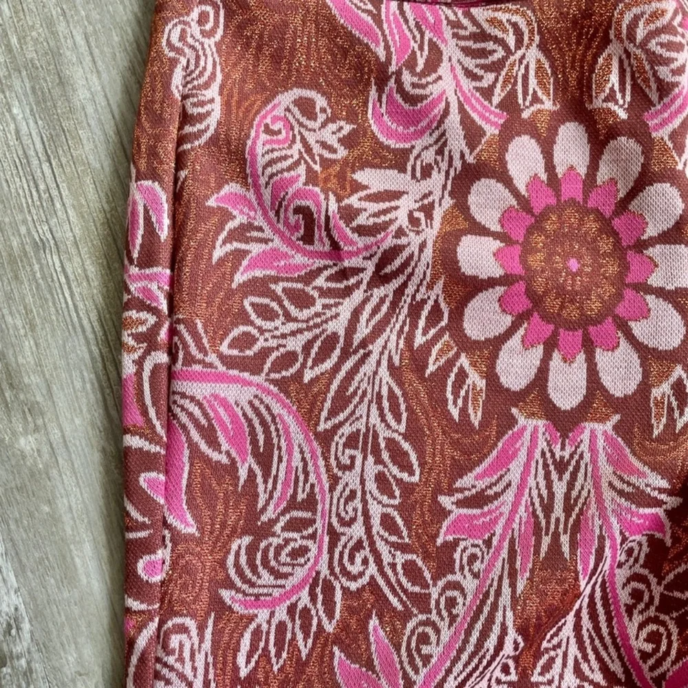 Anthropologie Maeve Metallic Paisley Floral Pants (Size 2) - Picture 7 of 14